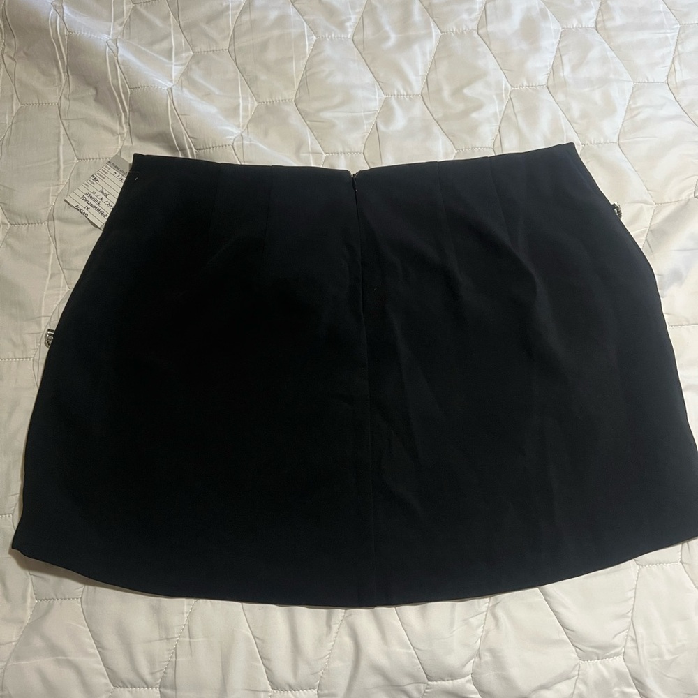 Black Skirt with Silver Fringe Detail - Picture 2 of 4